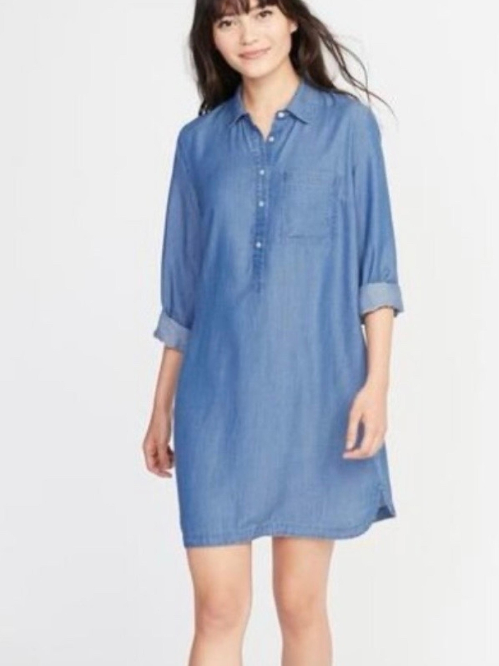 Old Navy Blue Denim Shirtdress